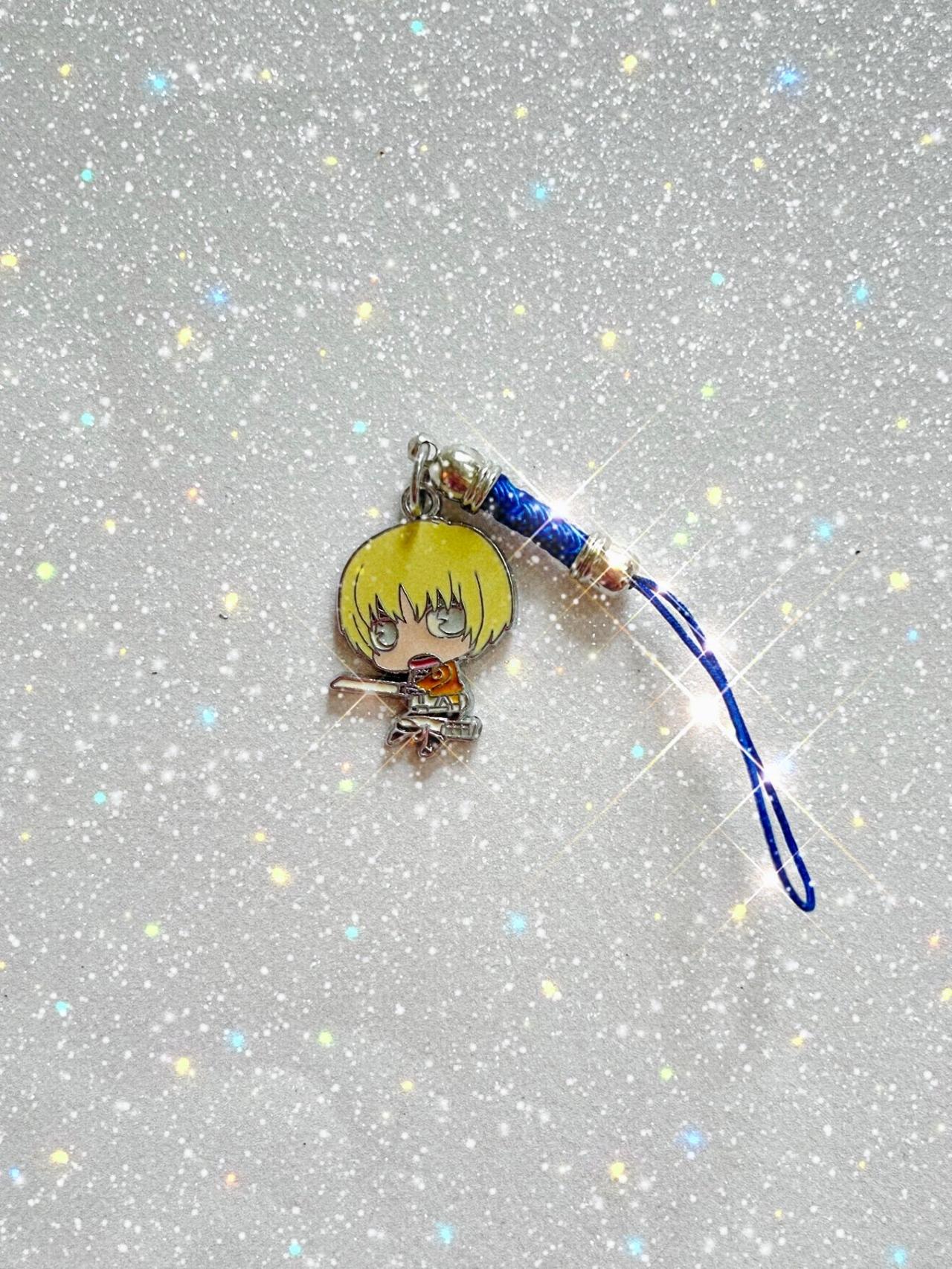 Attack on Titan Armin Metal Chibi Mascot Figure Keychain LNWOT READ