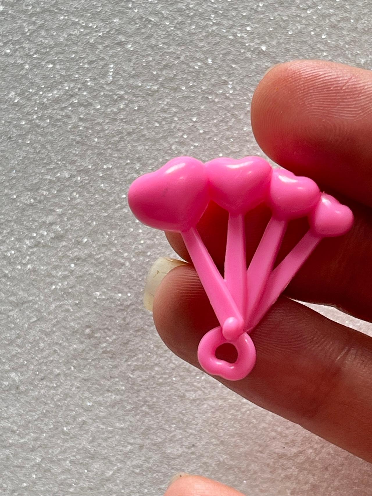 Barbie Puppy Bakery Pink Heart Shaped Measuring Spoons Doll Accessory READ — image 3