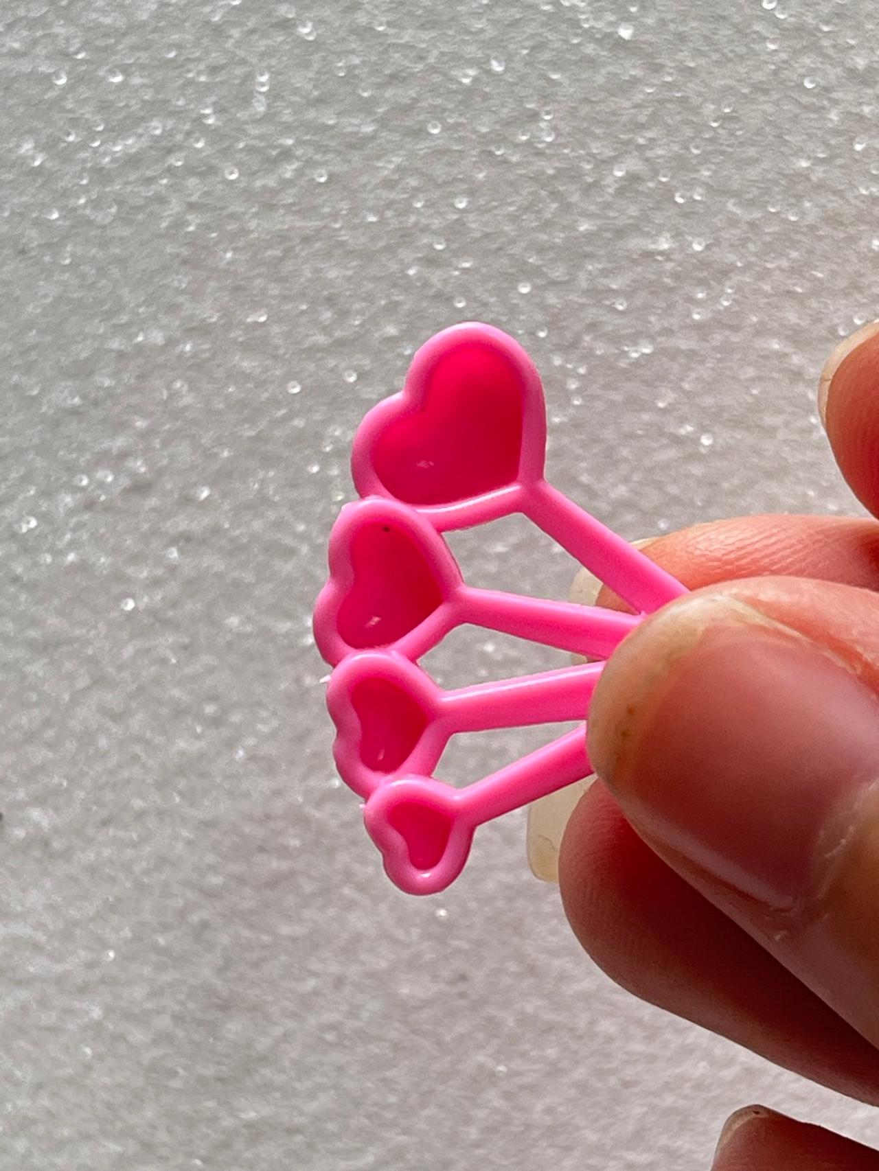 Barbie Puppy Bakery Pink Heart Shaped Measuring Spoons Doll Accessory READ — image 4