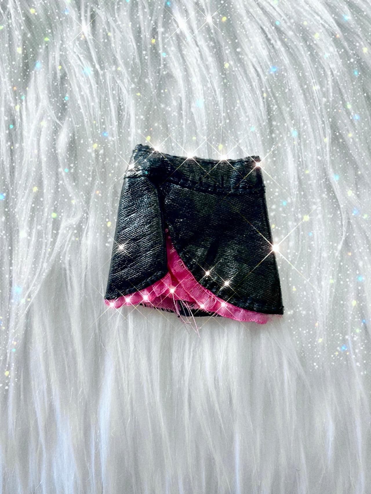 Barbie Vintage Black & Pink Mini Skirt DAMAGED READ