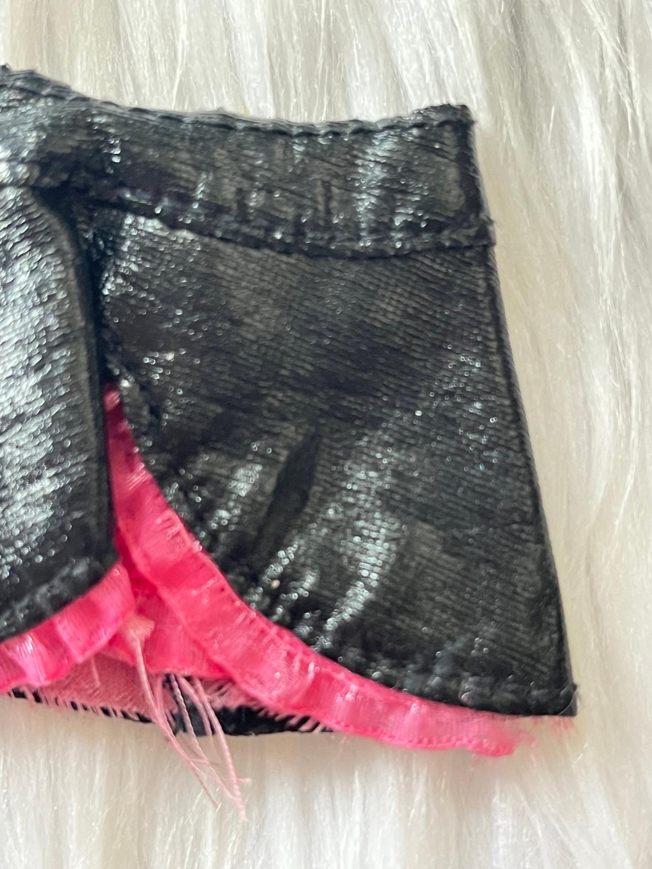 Barbie Vintage Black & Pink Mini Skirt DAMAGED READ — image 3
