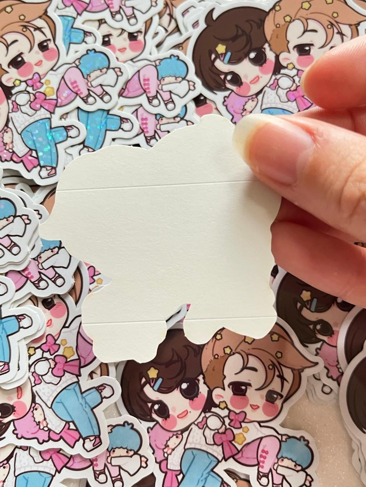 BTS x Sanrio FAN MADE Little Twin Stars x Jimin & V Glitter Sticker READ — image 4