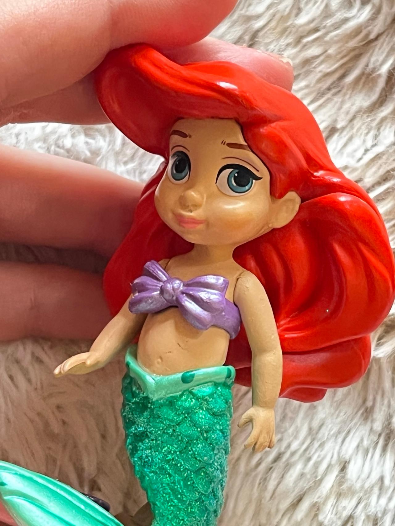 Disney Animators Collection 3” Figure Ariel Glittery Version USED READ — image 8