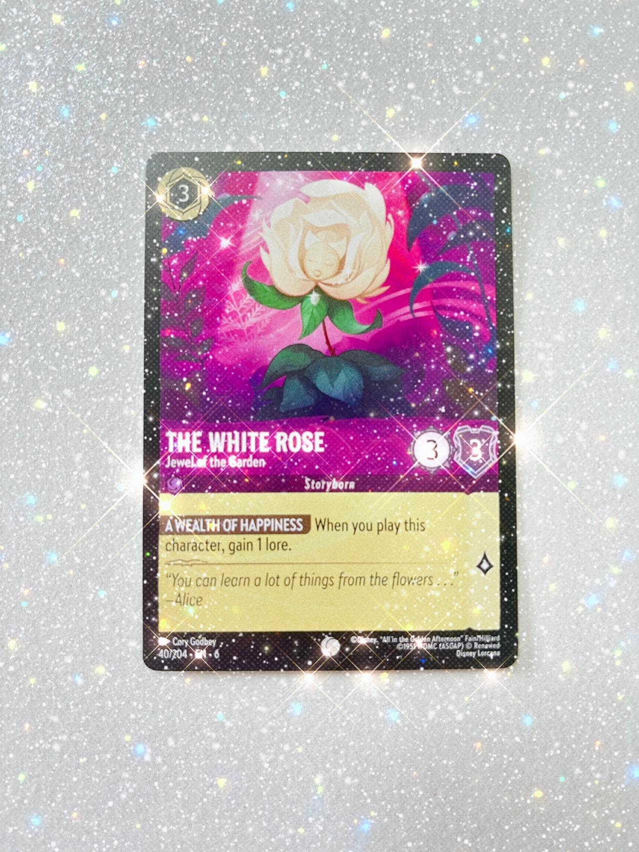 Disney Lorcana Azurite Sea The White Rose “Jewel of the Garden” 40/204 NF READ