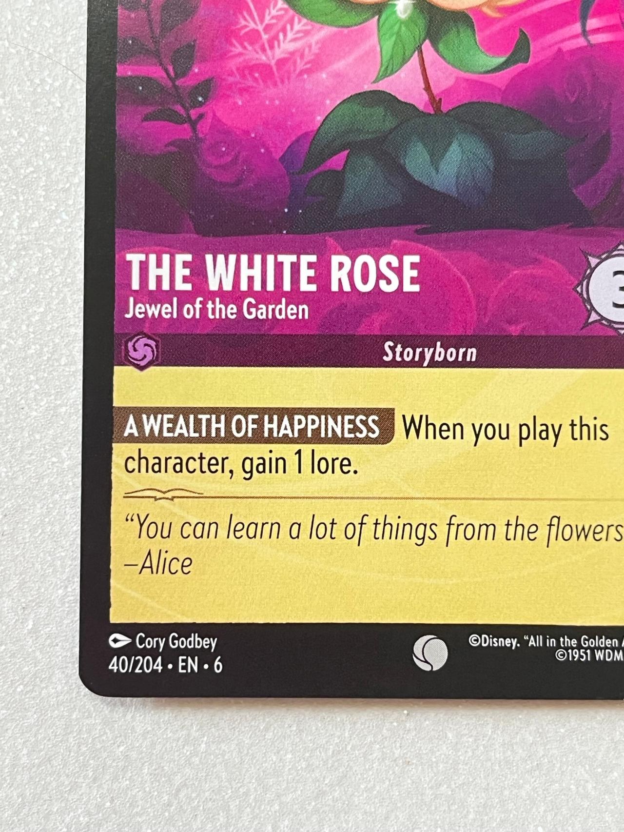 Disney Lorcana Azurite Sea The White Rose “Jewel of the Garden” 40/204 NF READ — image 2