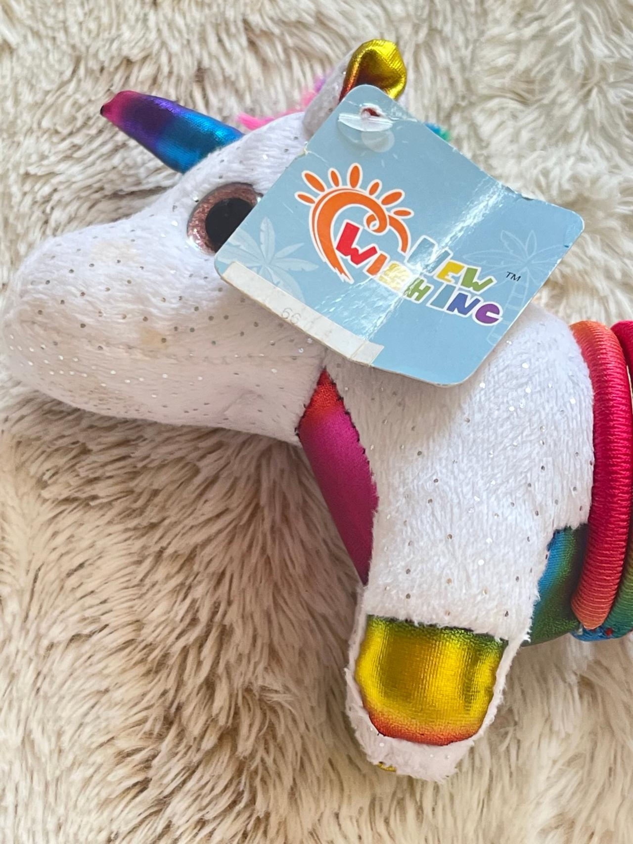 Fun Stuff White and Rainbow Unicorn Plush Slinky LNWT READ — image 2