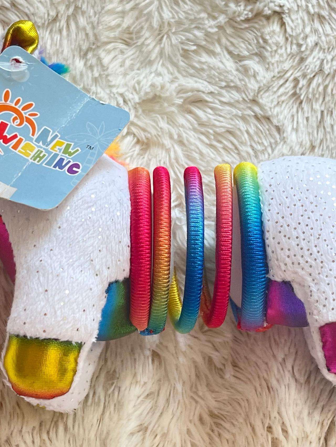 Fun Stuff White and Rainbow Unicorn Plush Slinky LNWT READ — image 3