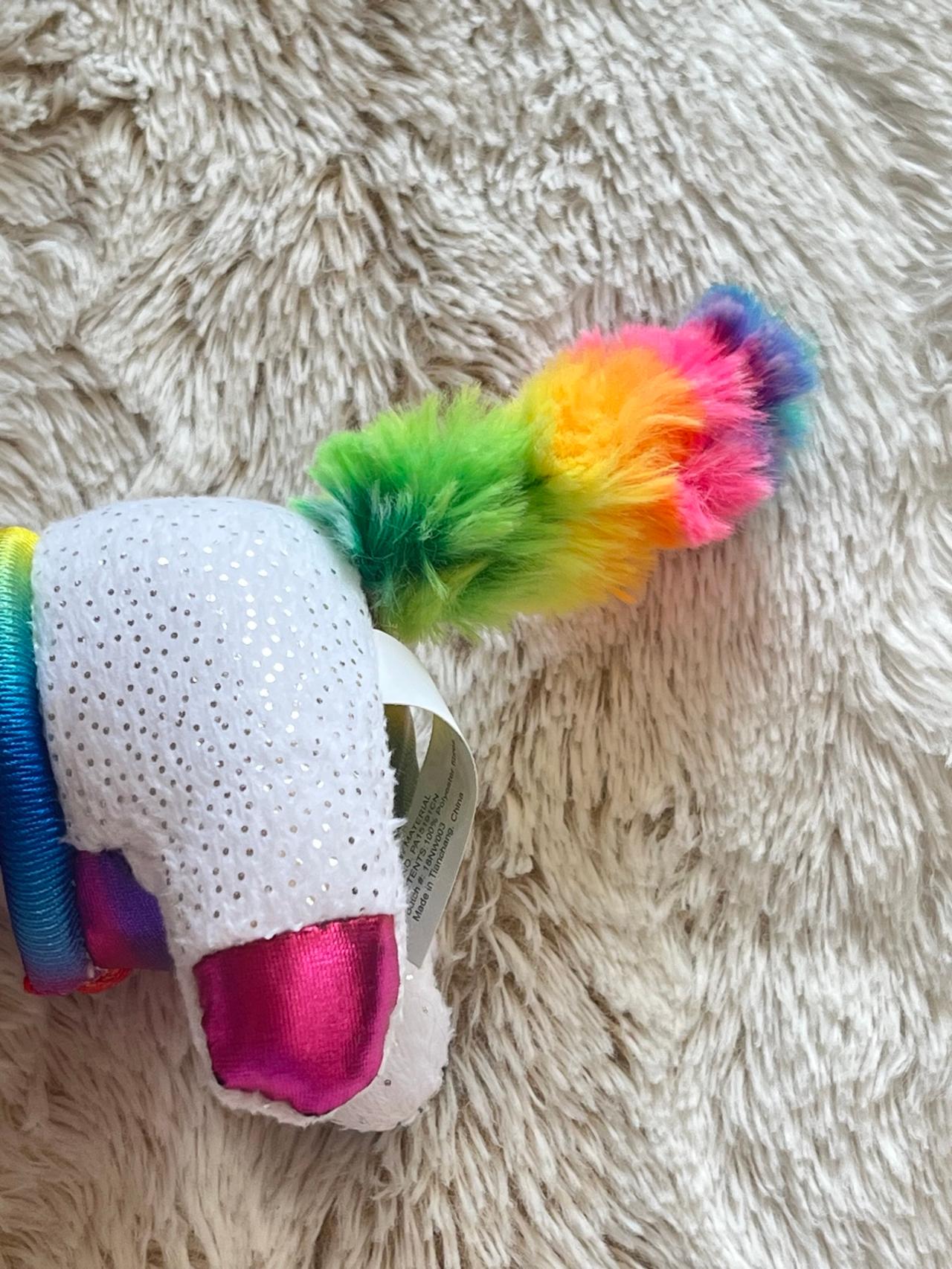 Fun Stuff White and Rainbow Unicorn Plush Slinky LNWT READ — image 4