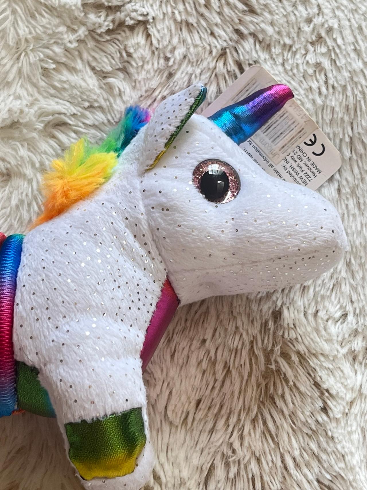 Fun Stuff White and Rainbow Unicorn Plush Slinky LNWT READ — image 6