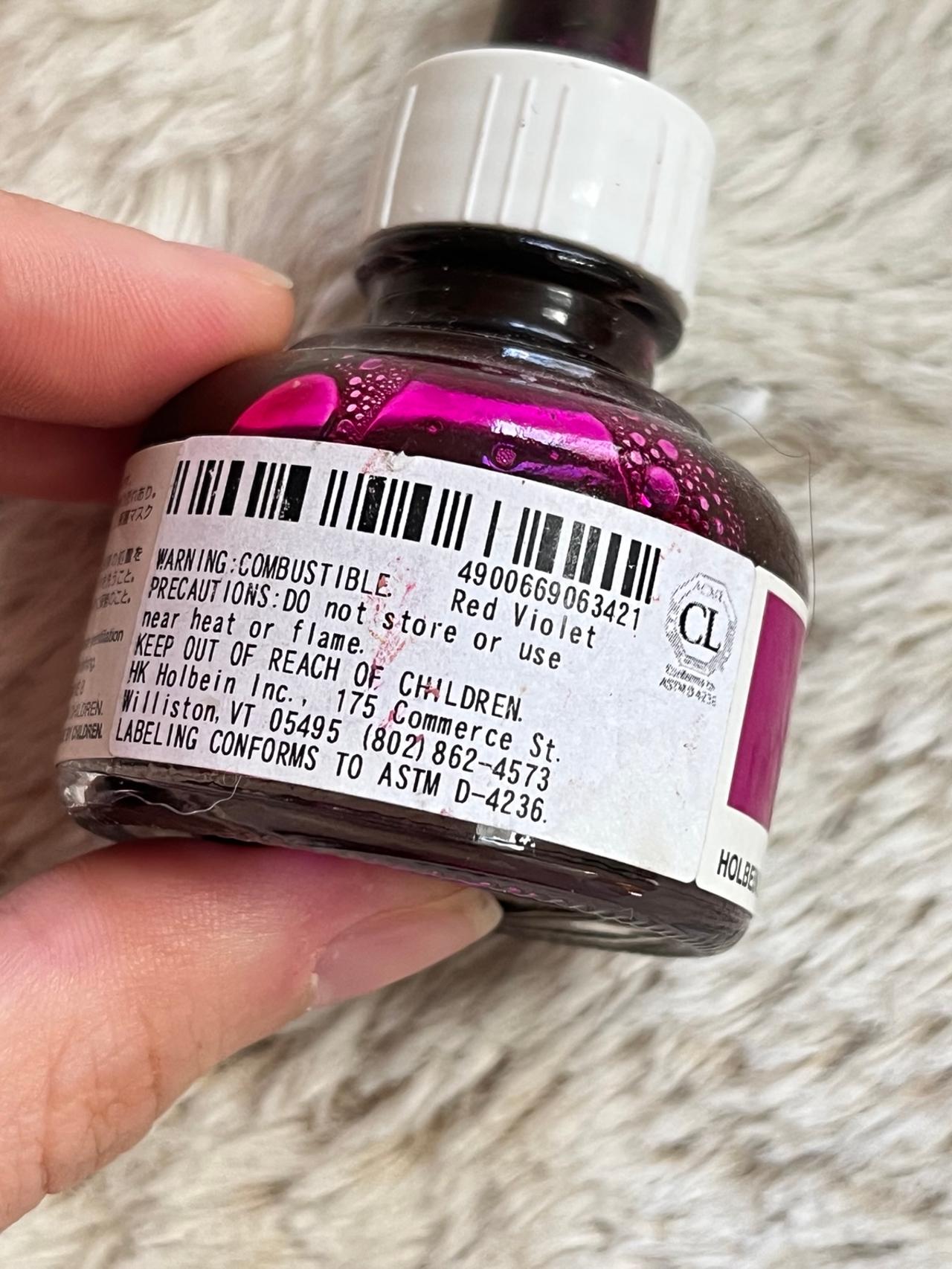Holbein Japanese Drawing Ink Red Violet (I 342) LIGHTLY USED READ — image 4