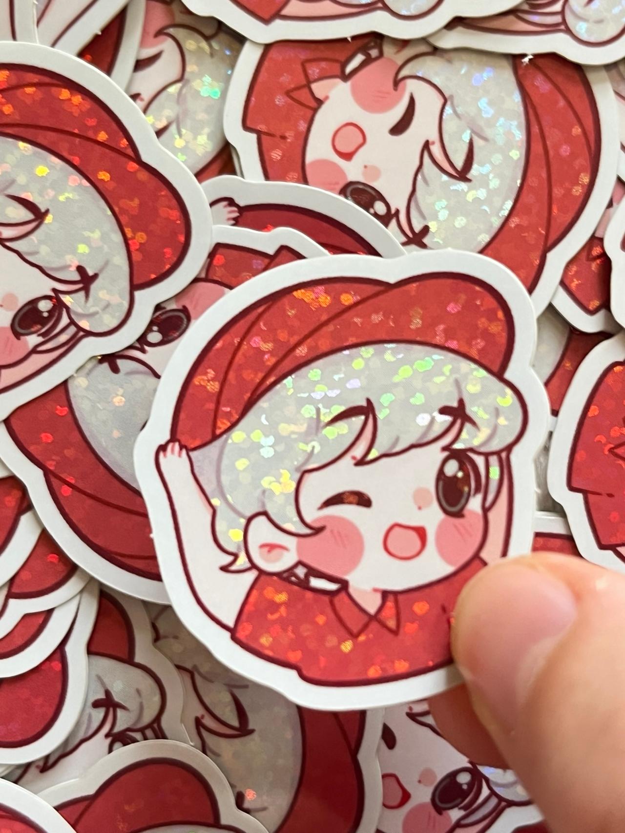 Kawaii Ducktales FAN MADE Hughy Chibi Glitter Sticker READ — image 4