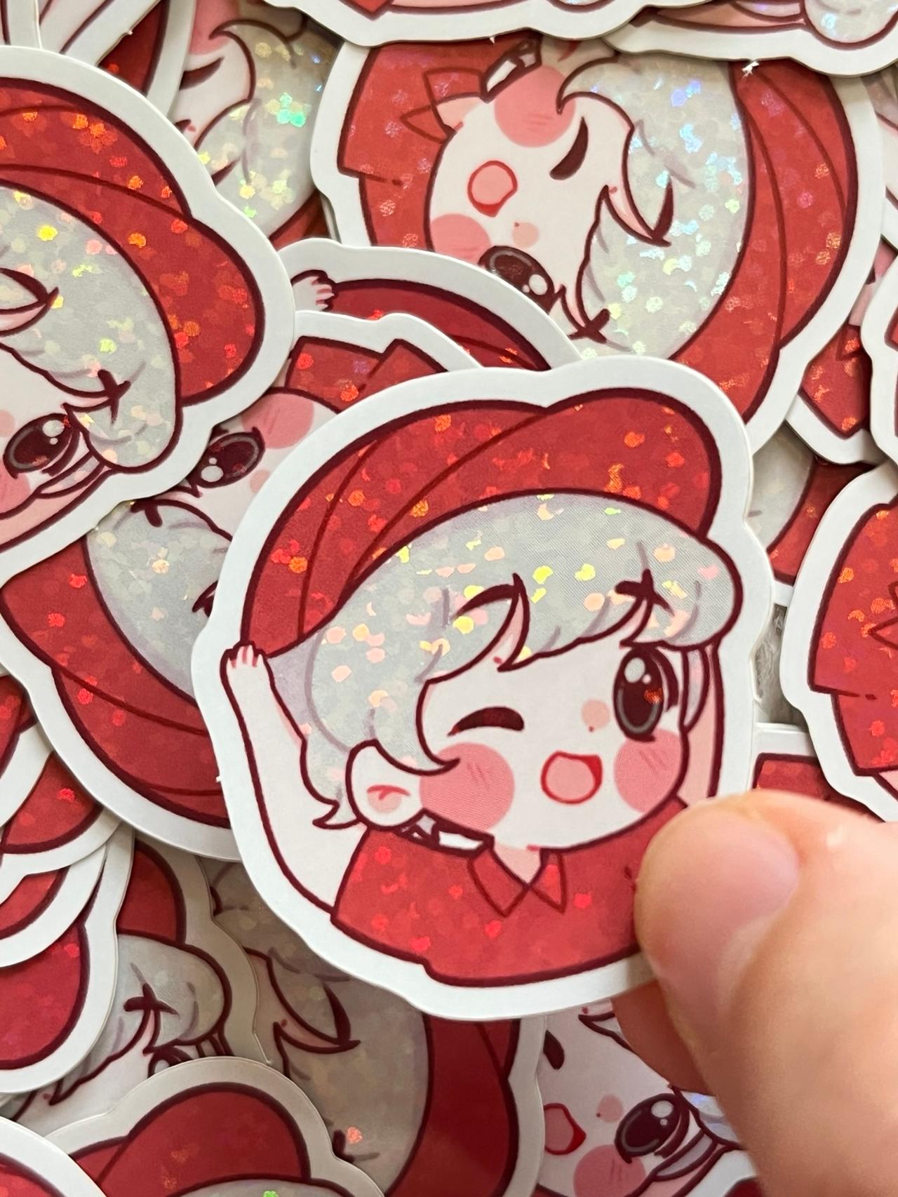 Kawaii Ducktales FAN MADE Hughy Chibi Glitter Sticker READ — image 5