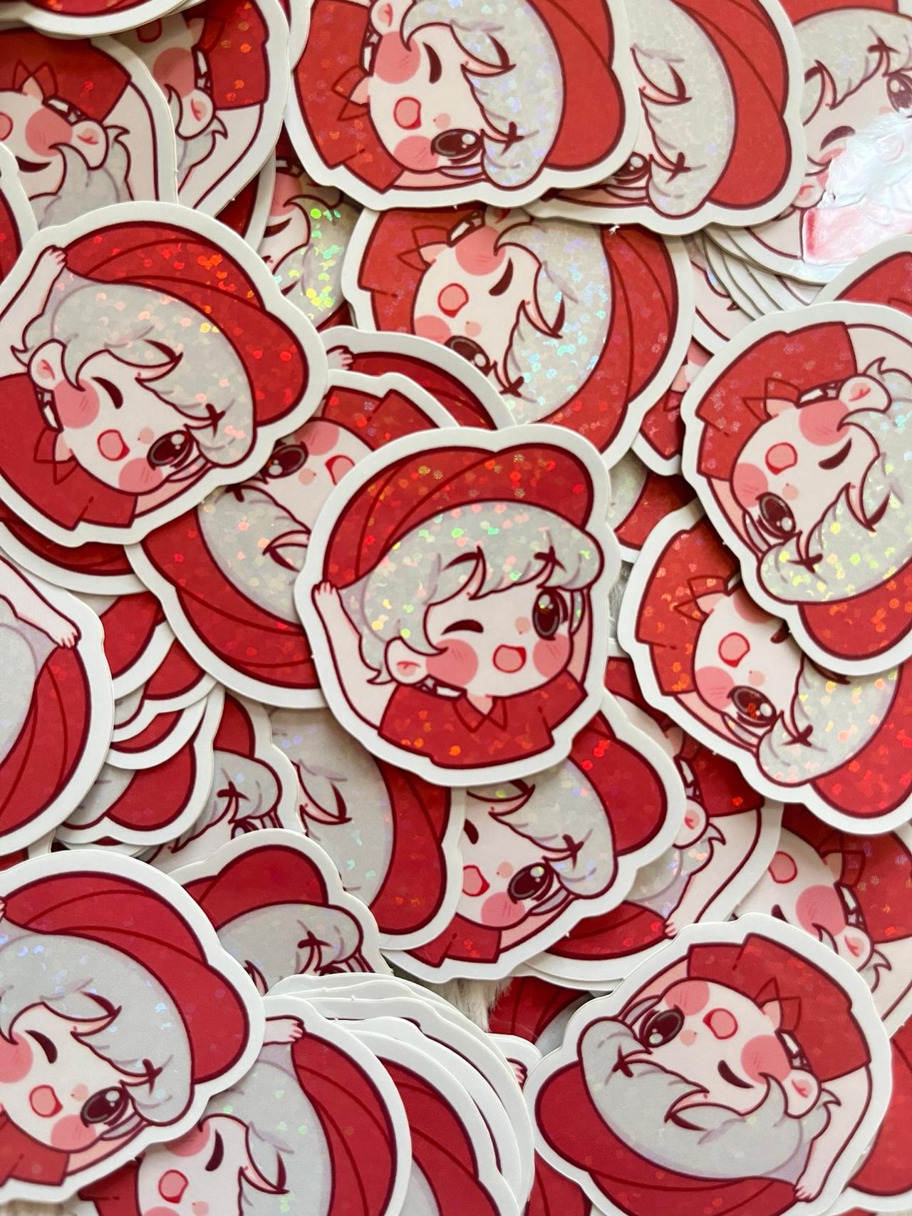 Kawaii Ducktales FAN MADE Hughy Chibi Glitter Sticker READ — image 7
