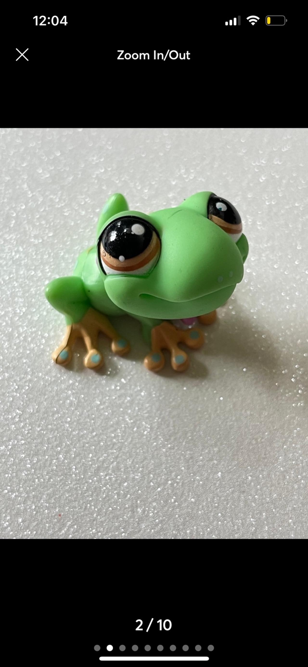 Littlest Pet Shop LPS Green Frog with Pink Tie #1020 2005+ READ — image 2