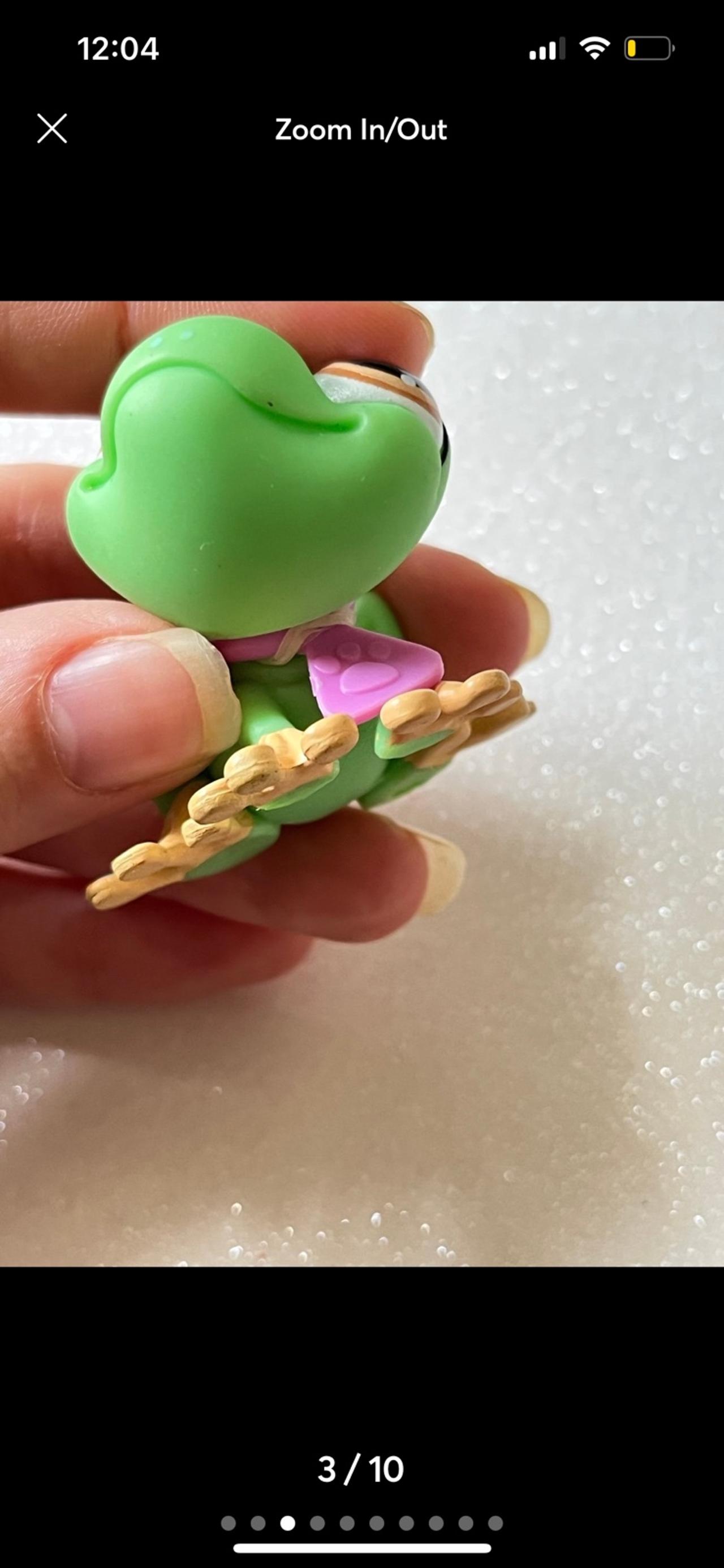 Littlest Pet Shop LPS Green Frog with Pink Tie #1020 2005+ READ — image 3