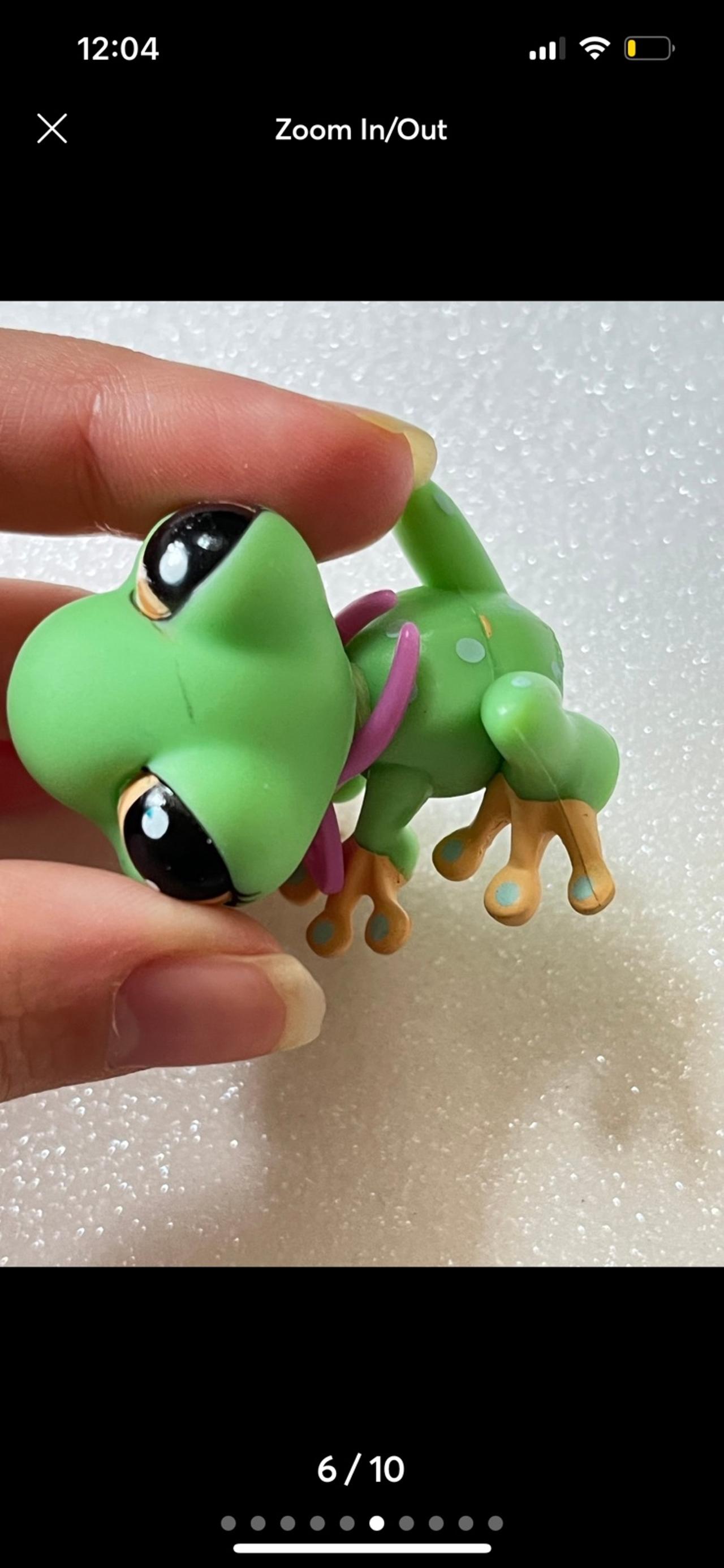 Littlest Pet Shop LPS Green Frog with Pink Tie #1020 2005+ READ — image 6