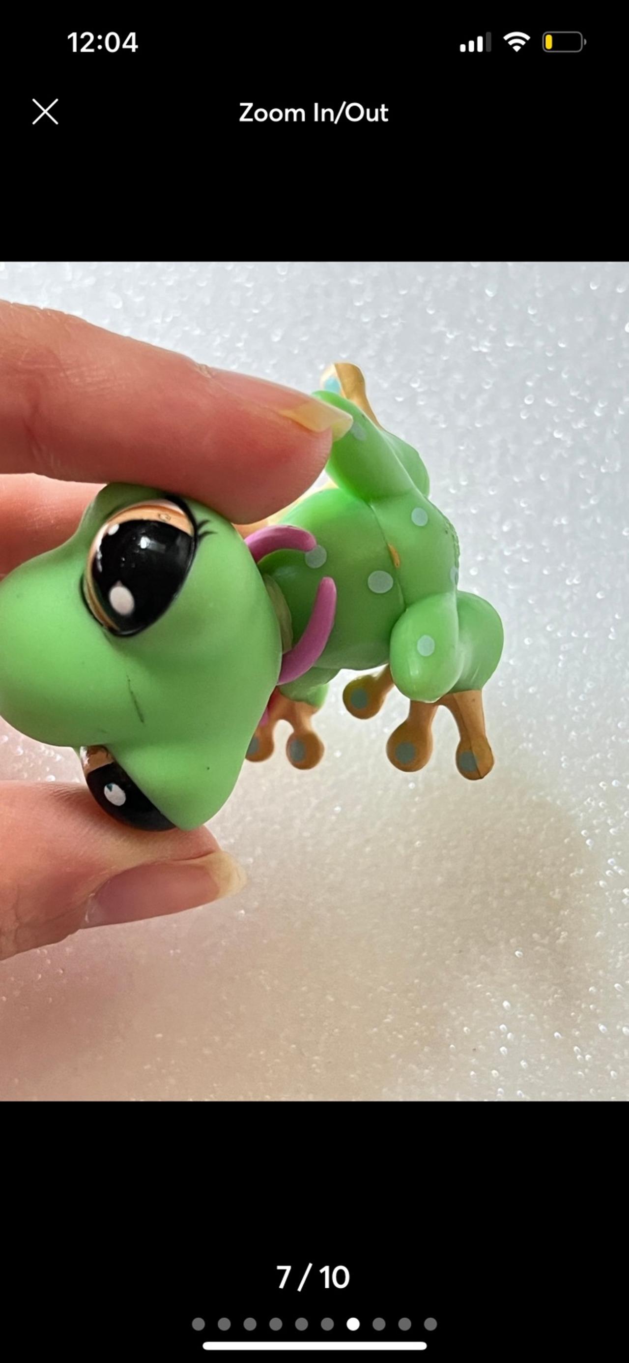 Littlest Pet Shop LPS Green Frog with Pink Tie #1020 2005+ READ — image 7