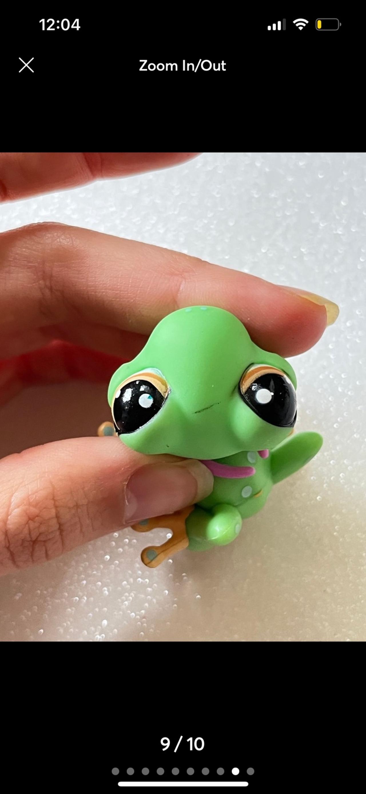 Littlest Pet Shop LPS Green Frog with Pink Tie #1020 2005+ READ — image 9