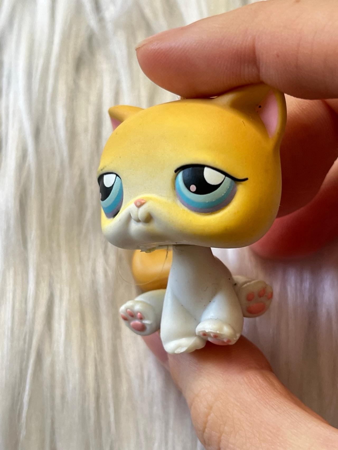 Littlest Pet Shop LPS Yellow White Cat #42 2004-2005 READ — image 5