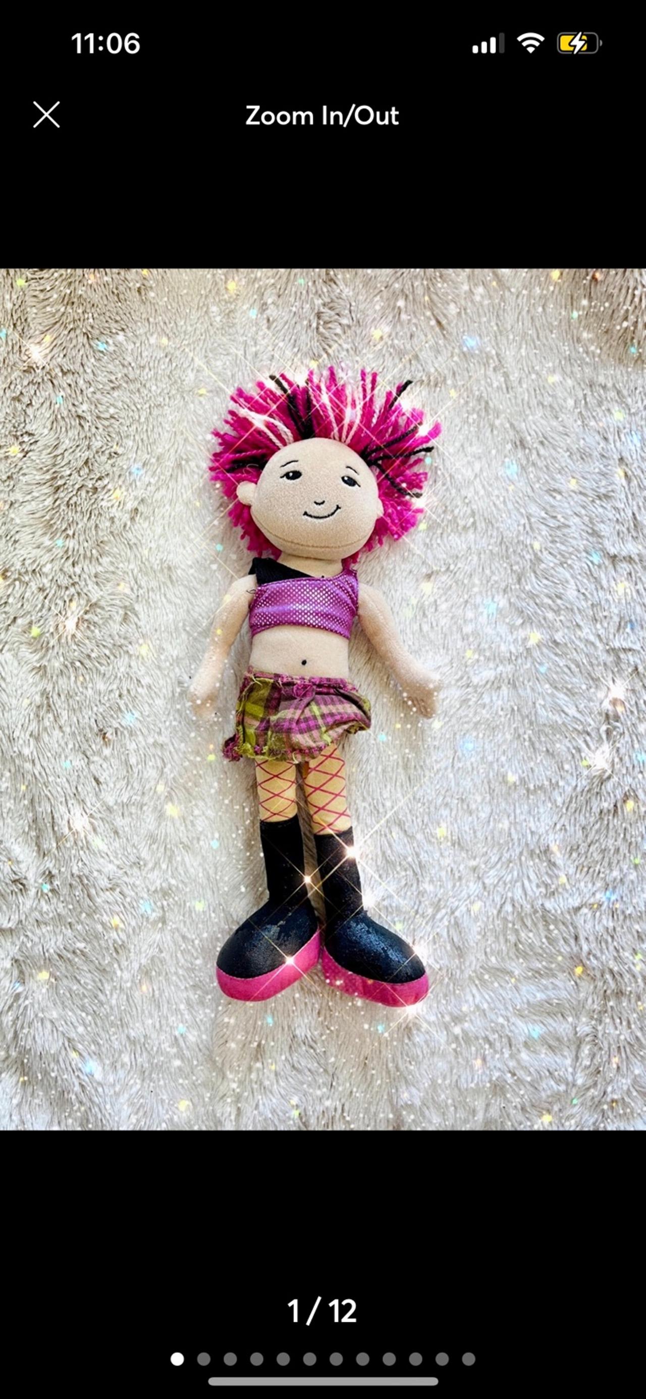 Manhattan Toys “Groovy Girls” Punk Rock Raina Plush Doll Complete GWOT READ
