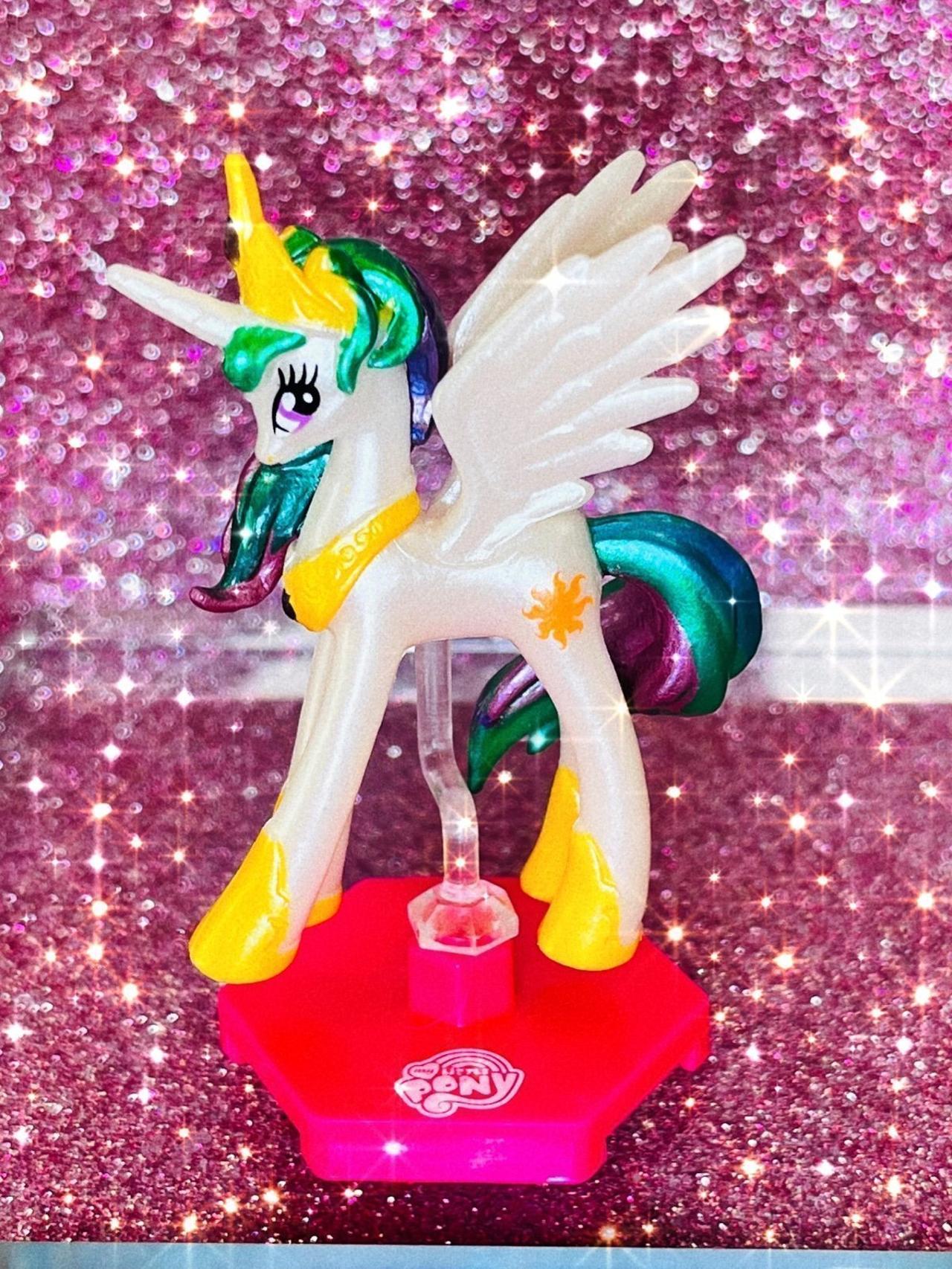 My Little Pony Metallic Pearly Series Princess Celestia 3-4” Figure READ