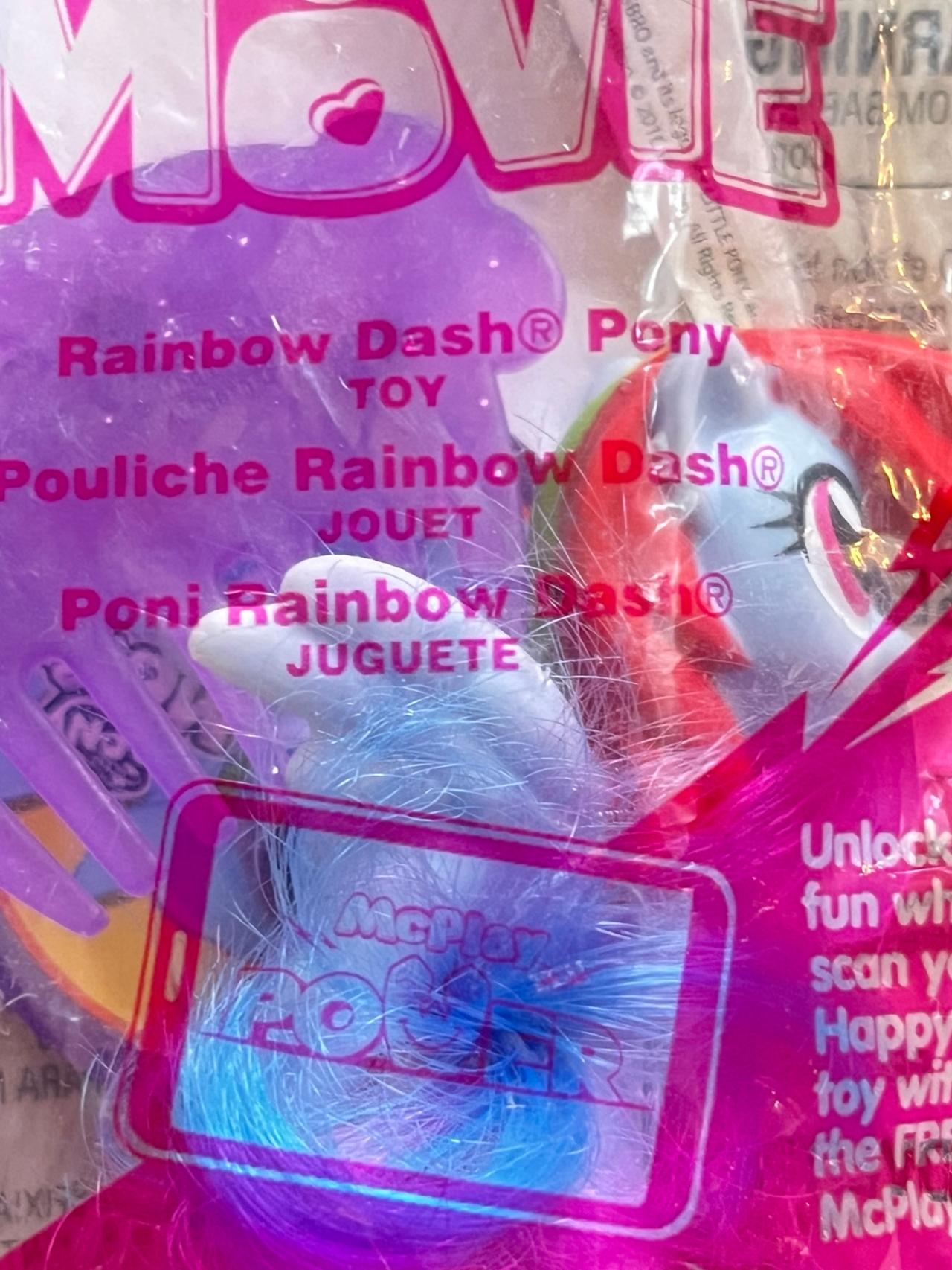 My Little Pony The Movie G4 McDonald’s Toy Rainbow Dash NIP READ — image 2