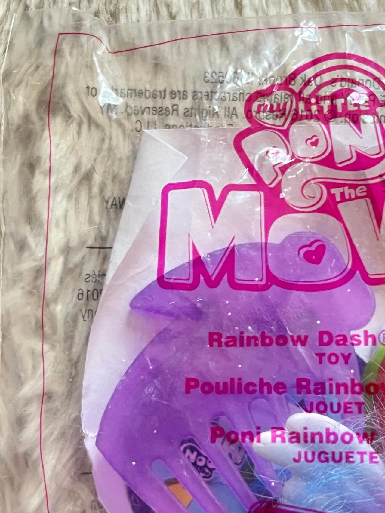 My Little Pony The Movie G4 McDonald’s Toy Rainbow Dash NIP READ — image 3