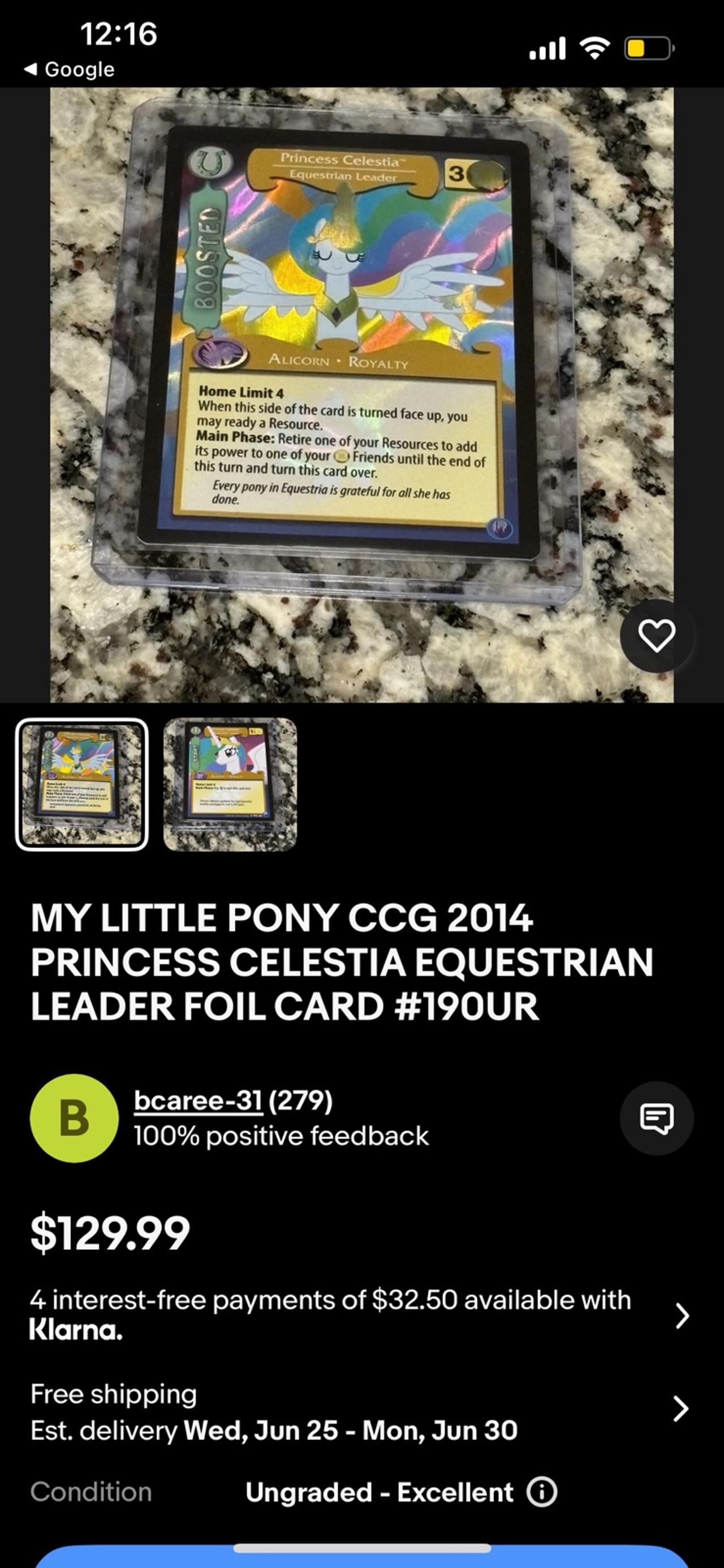 My Little Pony Trading Card Game 2016 Princess Celestia Equestrian Leader — image 12