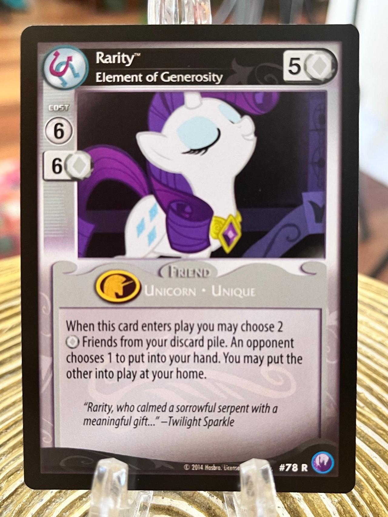 My Little Pony Trading Card Game Rarity Element of Generosity #78R