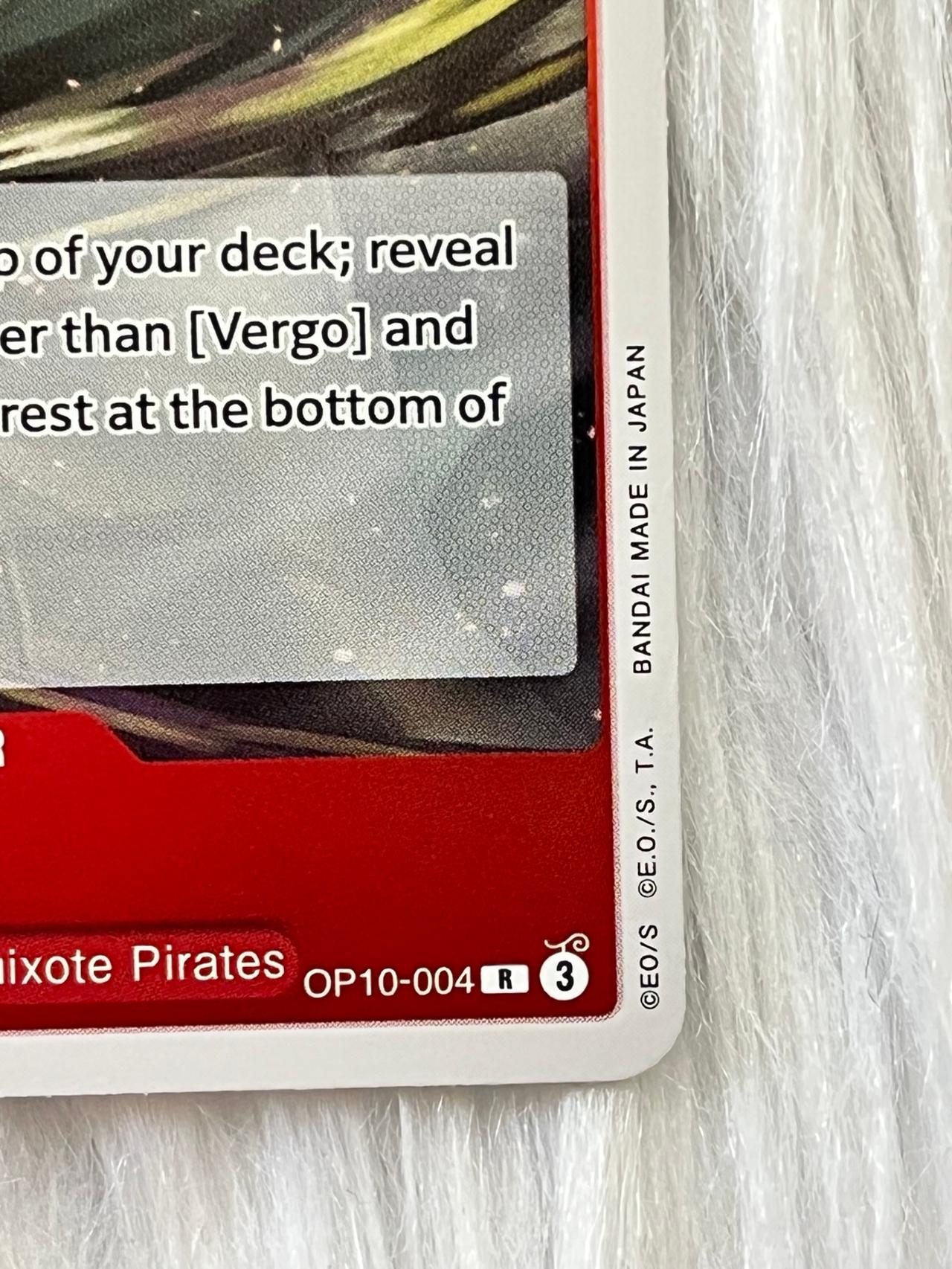 One Piece Royal Blood TCG OP10-004 R Vergo ENGLISH READ — image 3