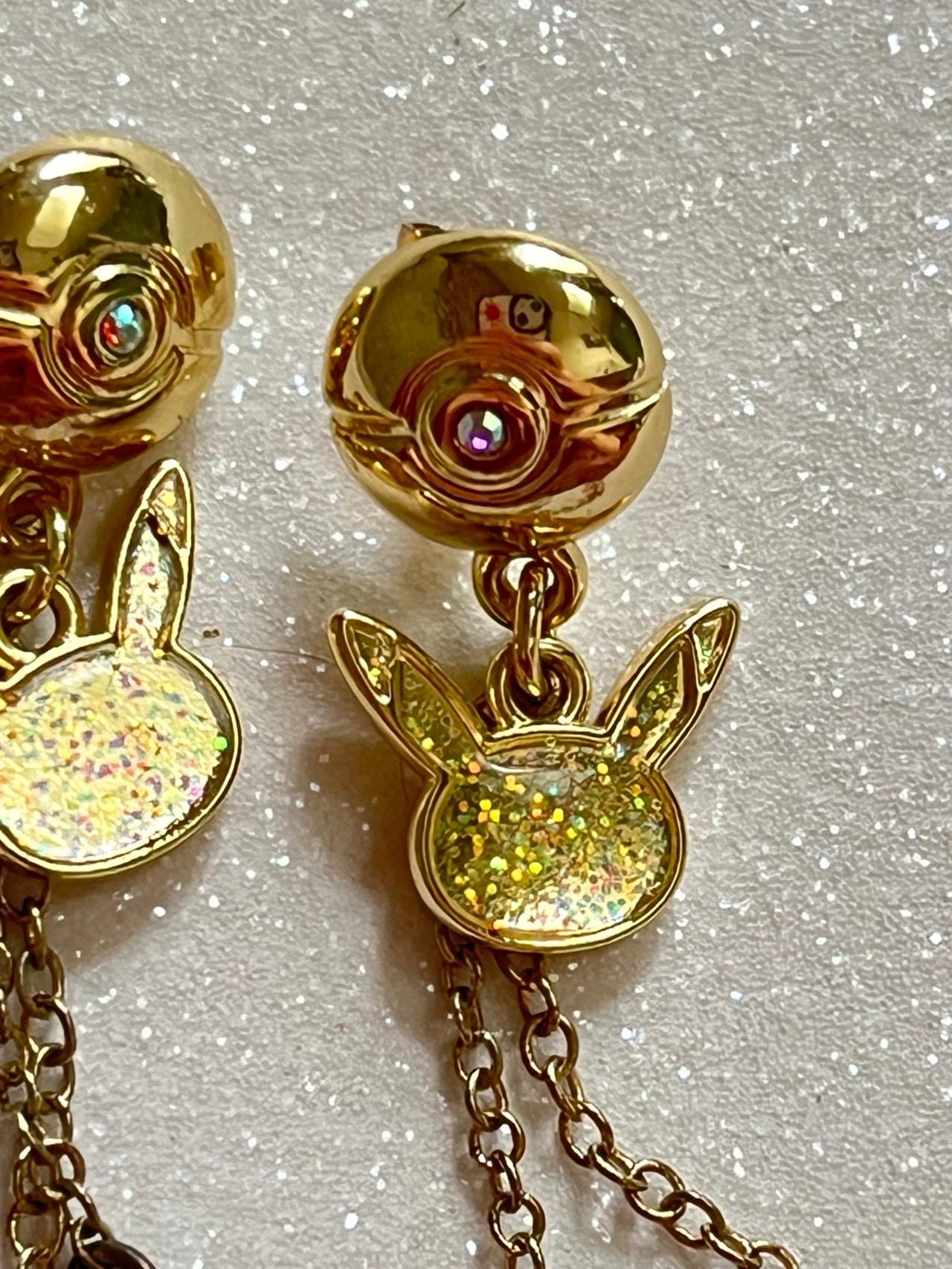 Pokémon Center JP Asakura Pikachu Gold Color Earrings GWOP READ — image 3