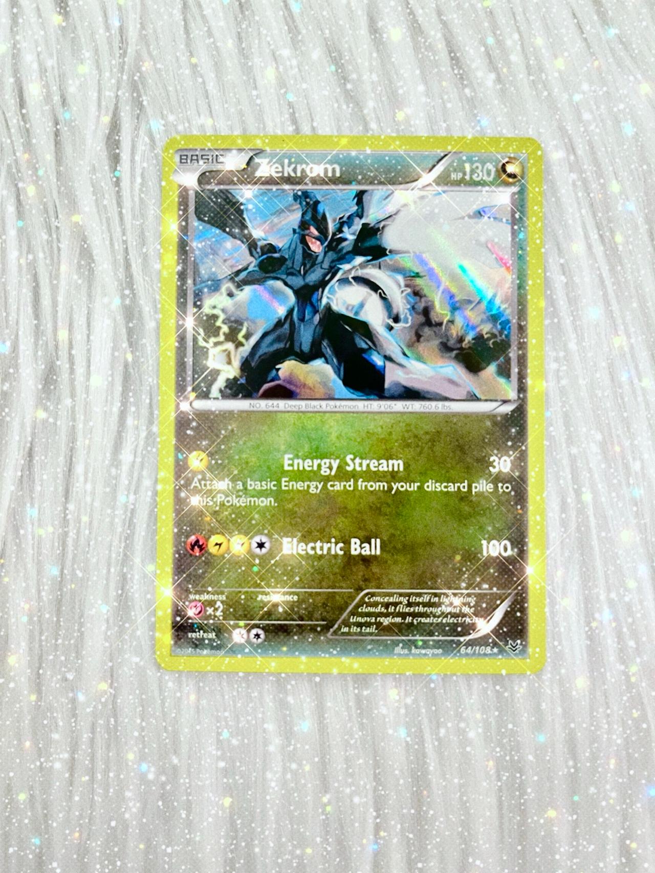 Pokémon TCG XY Roaring Skies Zekrom Holo Foil 64/108 READ