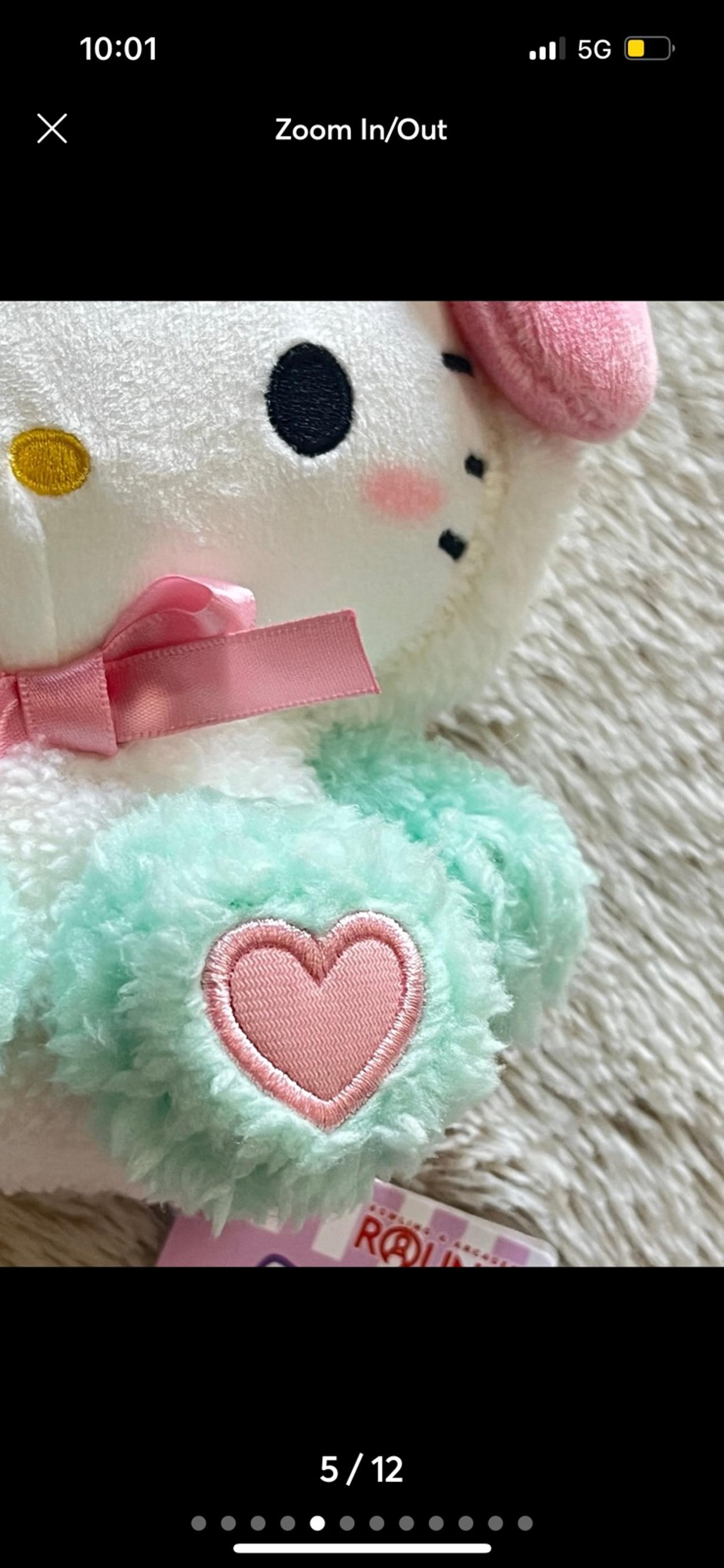 Sanrio Characters Hello Kitty x Round 1 Panda Costume Mint Color Plush NWT READ — image 5