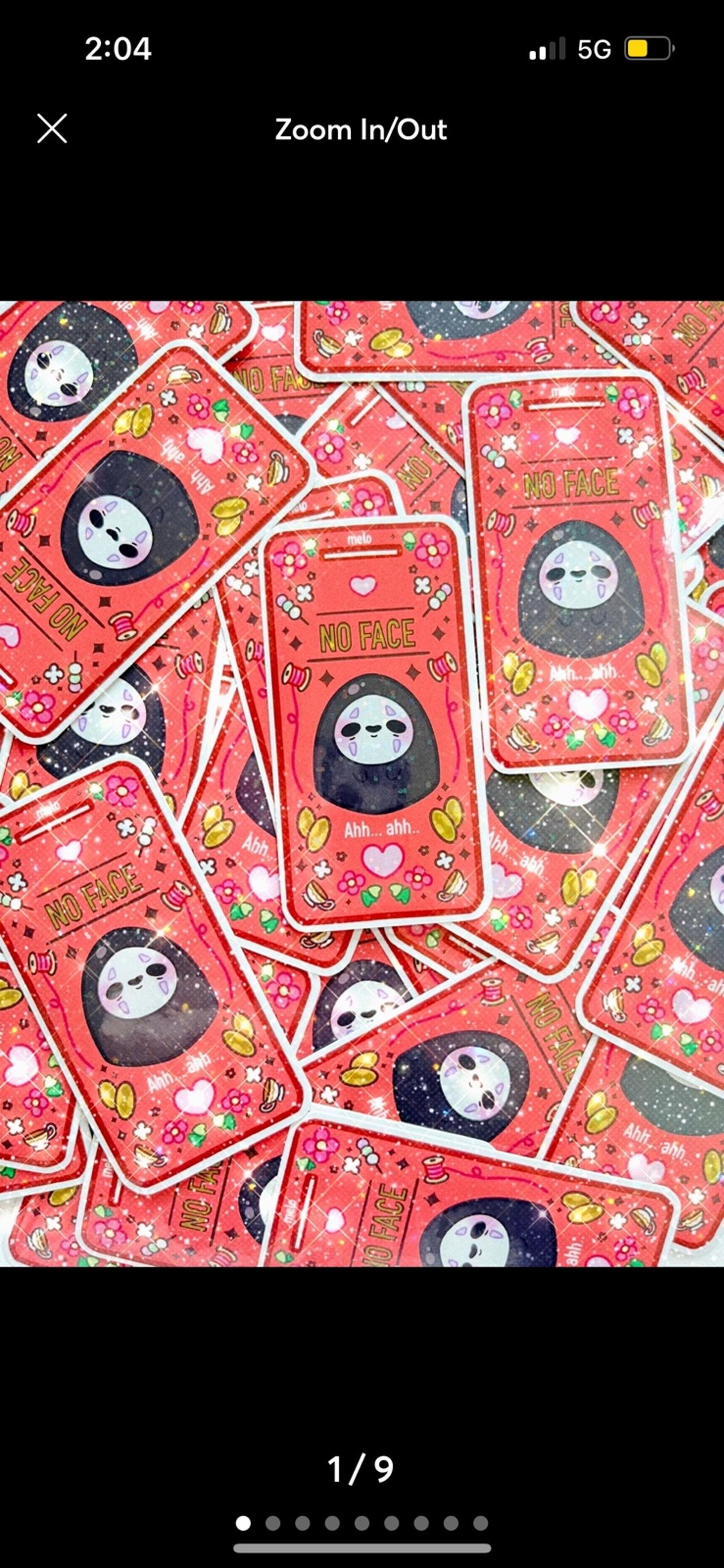 Studio Ghibli FAN MADE Spirited Away No Face Glitter Sticker READ