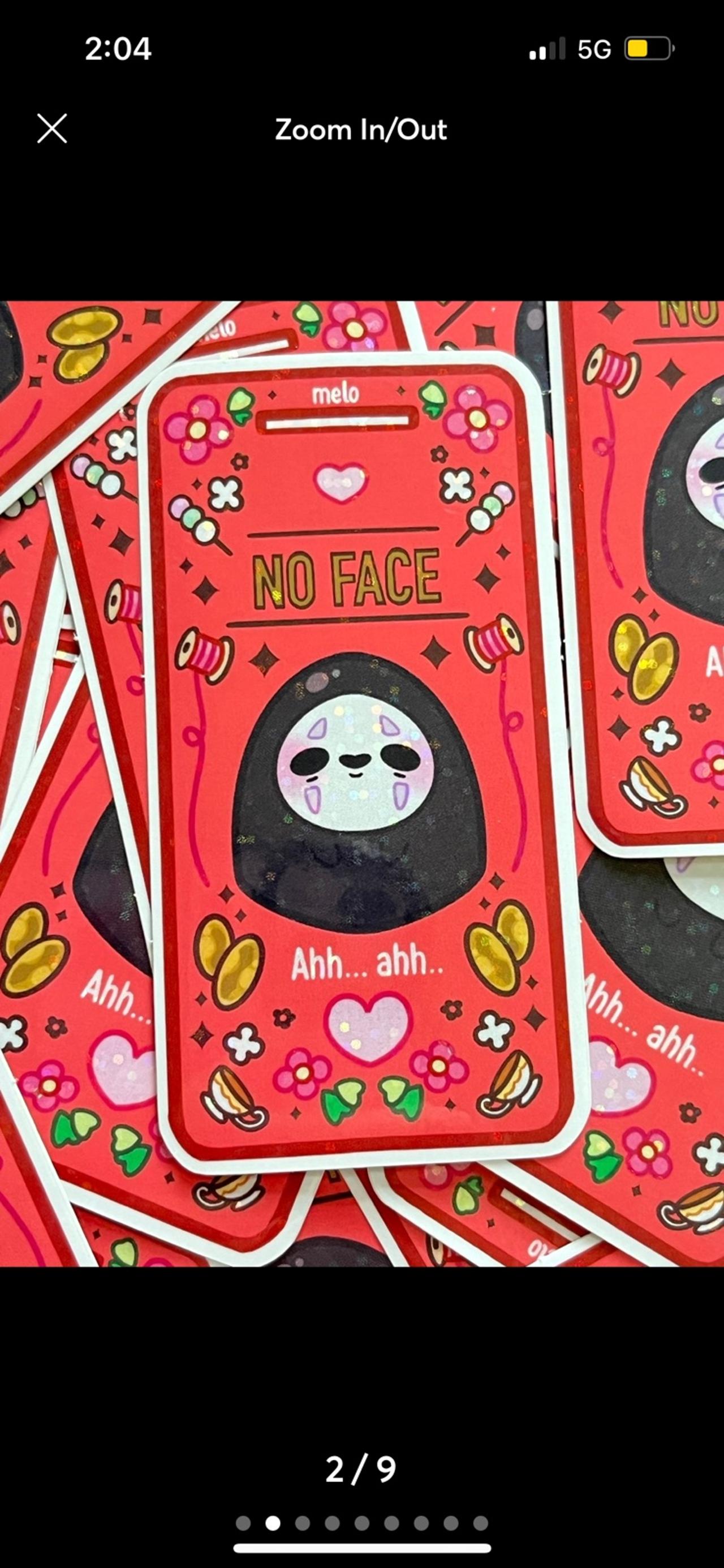 Studio Ghibli FAN MADE Spirited Away No Face Glitter Sticker READ — image 2