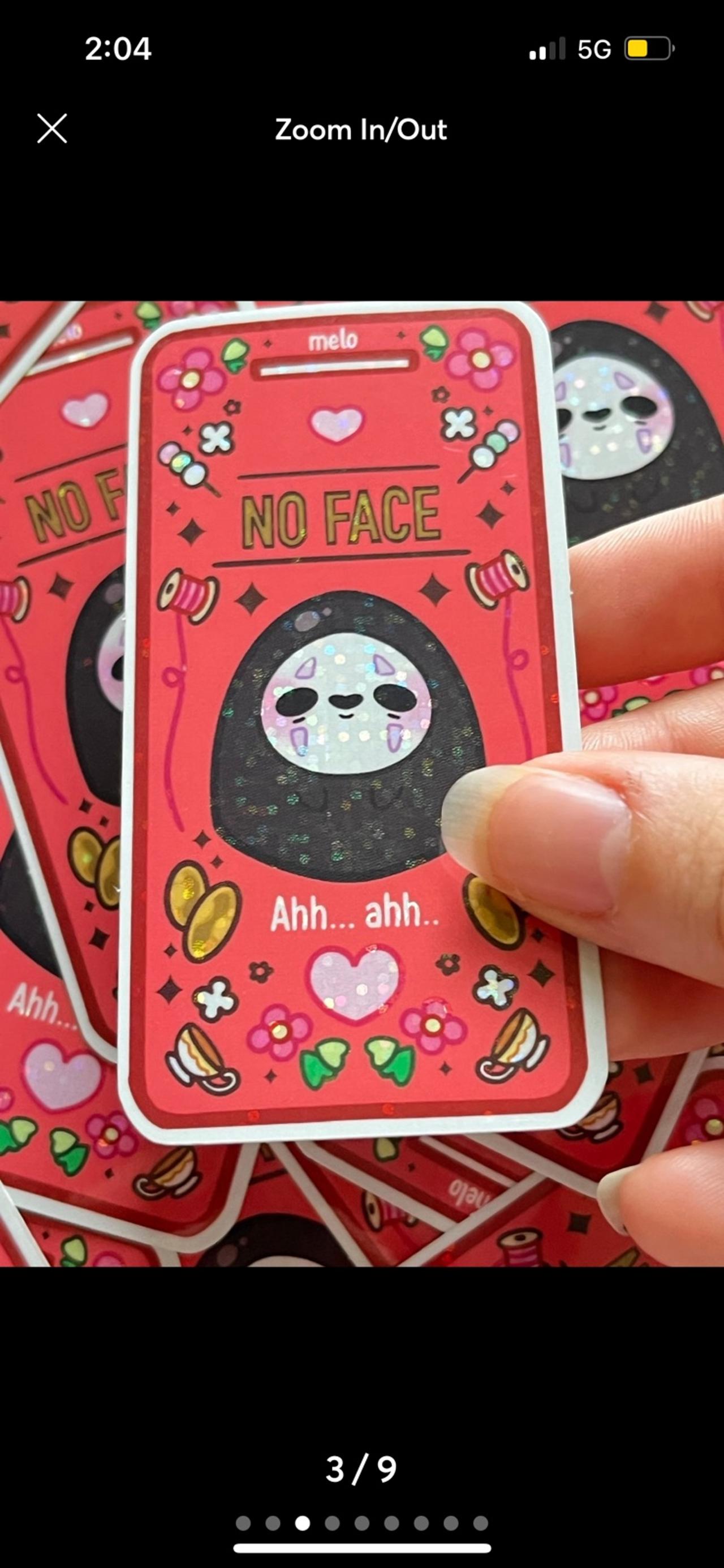 Studio Ghibli FAN MADE Spirited Away No Face Glitter Sticker READ — image 3