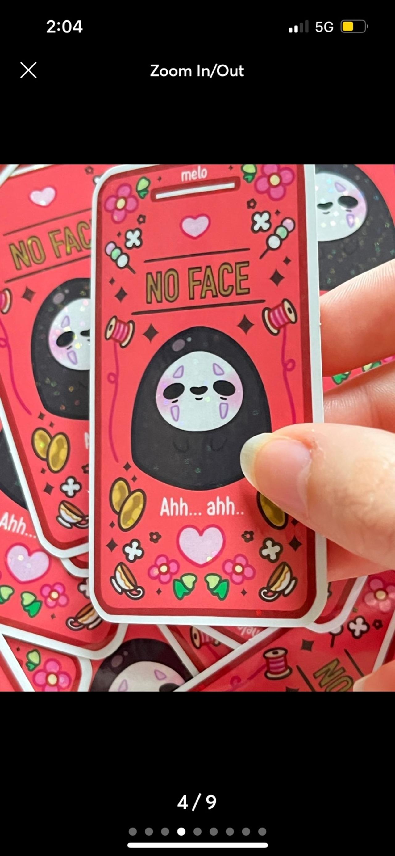 Studio Ghibli FAN MADE Spirited Away No Face Glitter Sticker READ — image 4