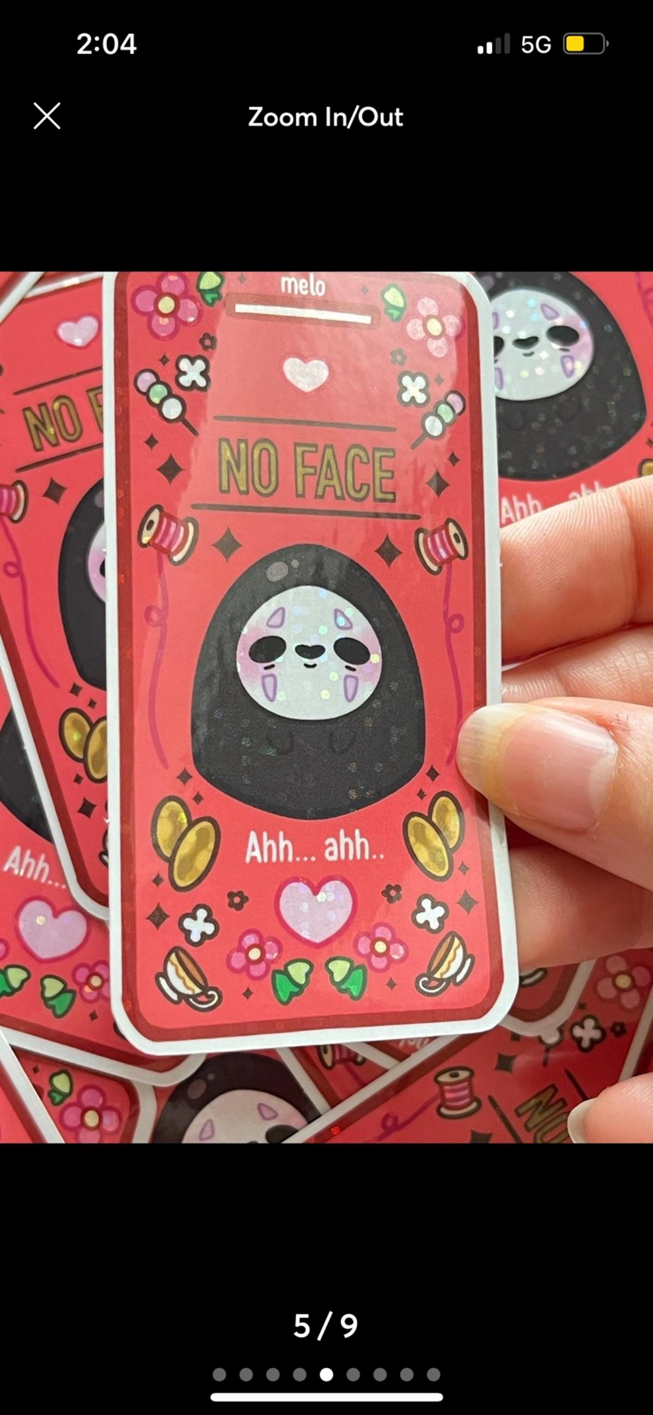 Studio Ghibli FAN MADE Spirited Away No Face Glitter Sticker READ — image 5