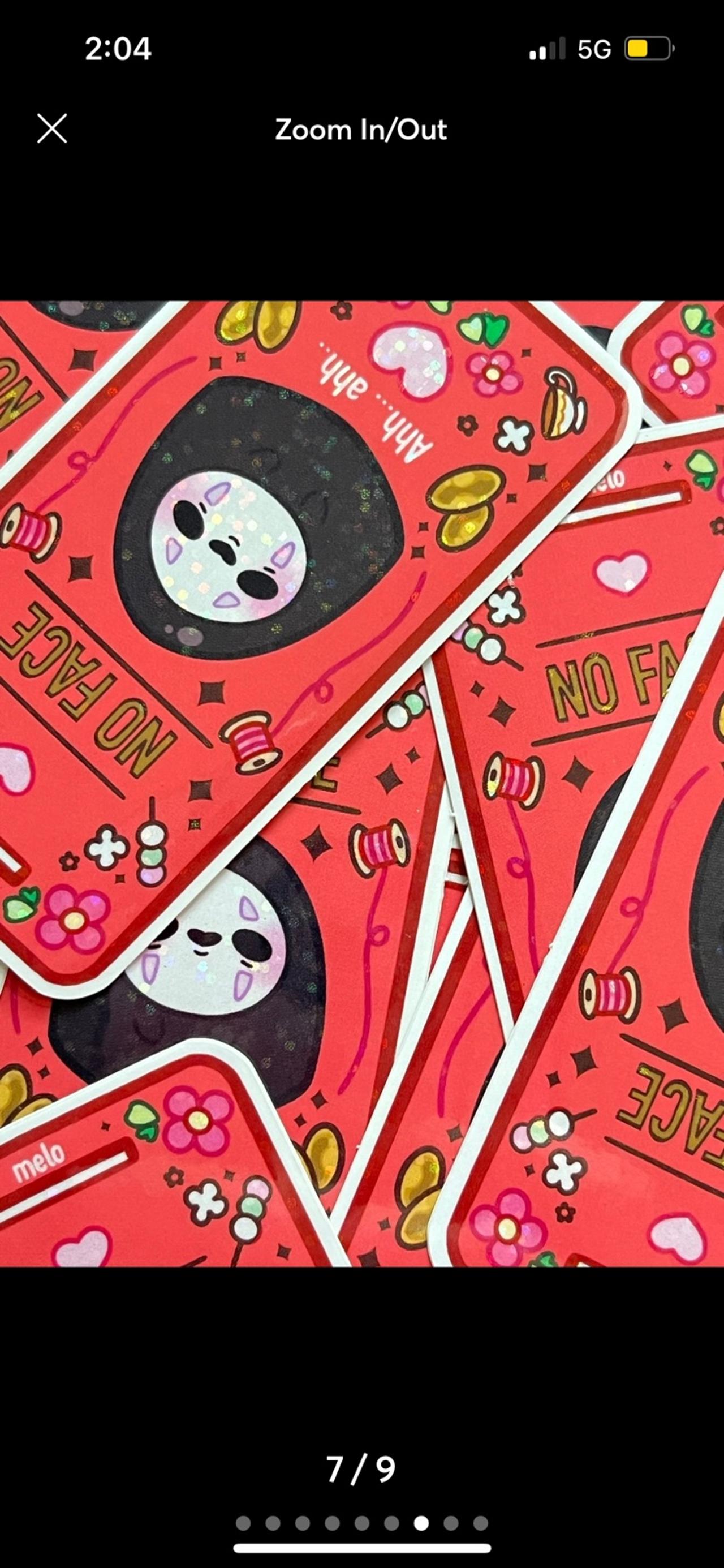 Studio Ghibli FAN MADE Spirited Away No Face Glitter Sticker READ — image 7