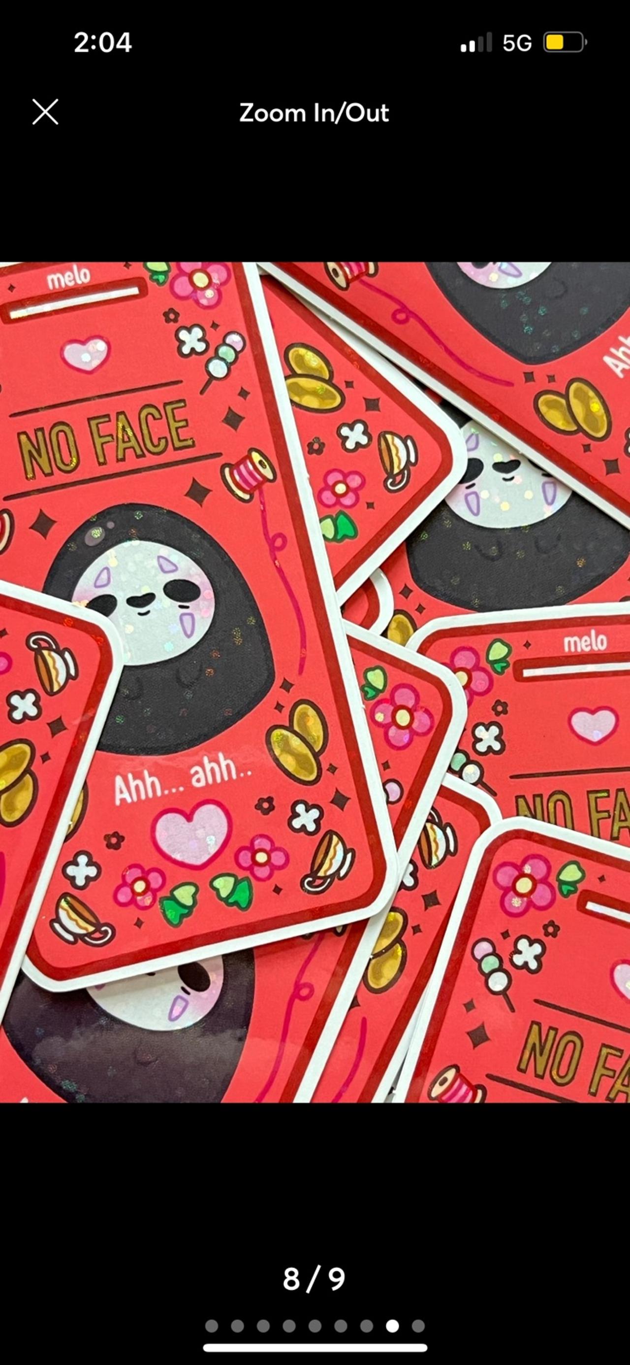 Studio Ghibli FAN MADE Spirited Away No Face Glitter Sticker READ — image 8