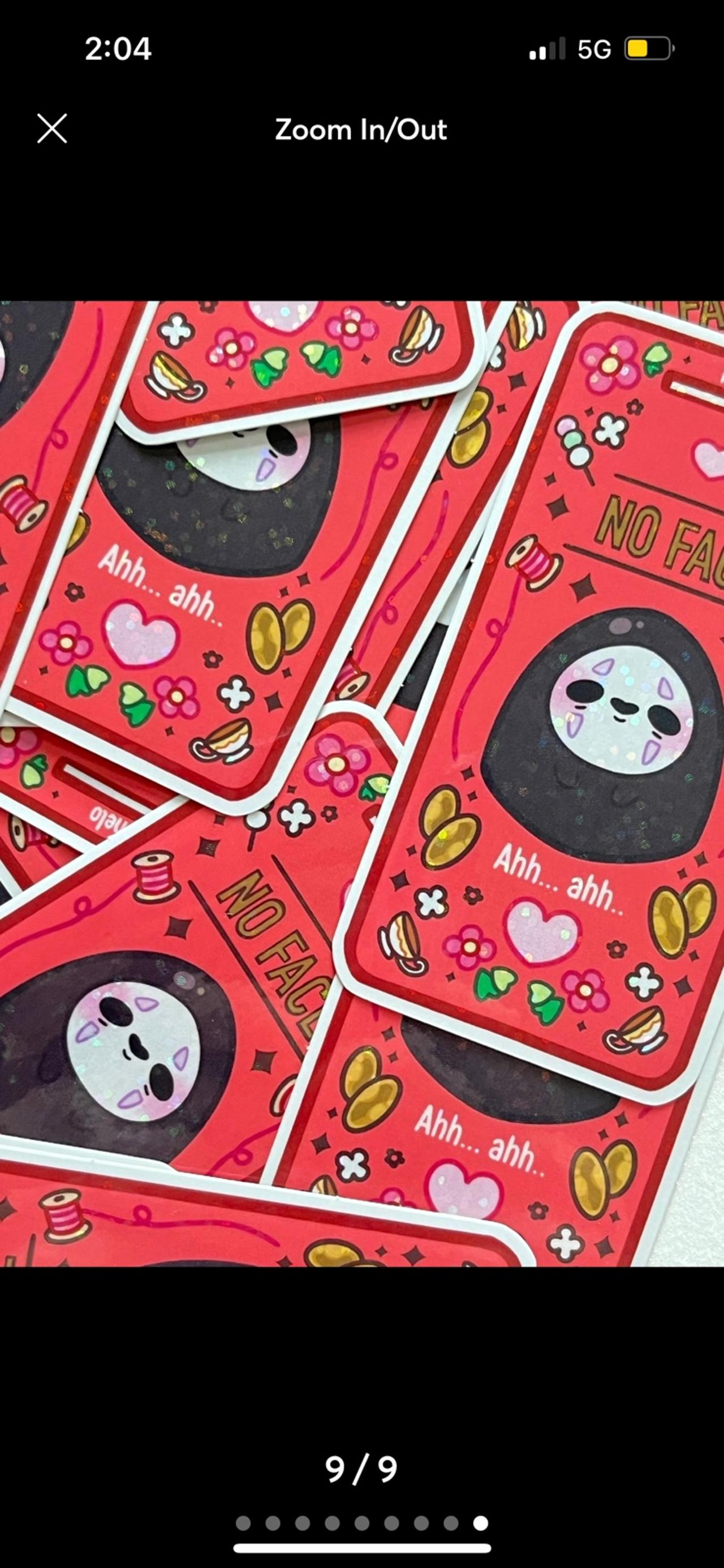 Studio Ghibli FAN MADE Spirited Away No Face Glitter Sticker READ — image 9