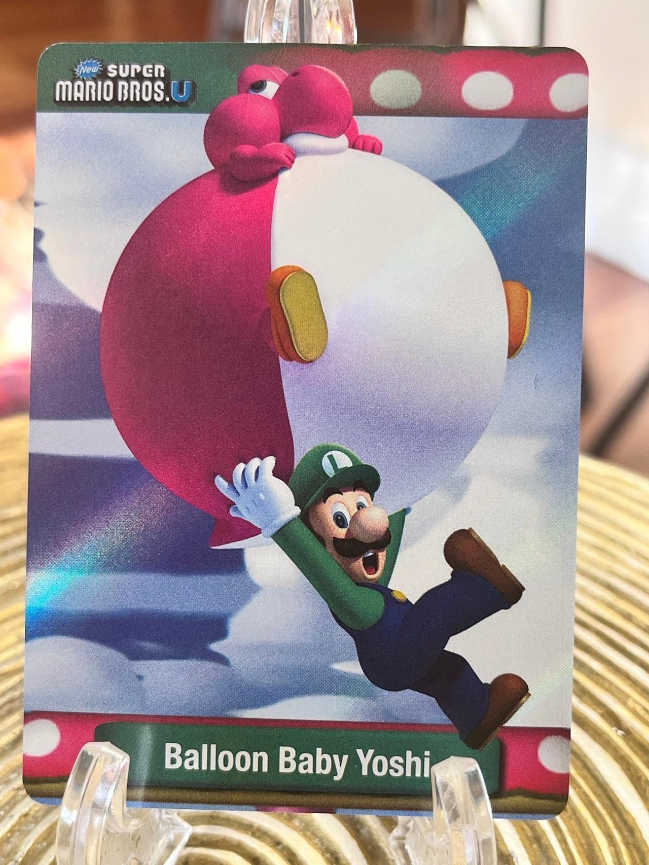Super Mario Bros 2015 Enterplay Dog Tag Card Balloon Baby Yoshi #11