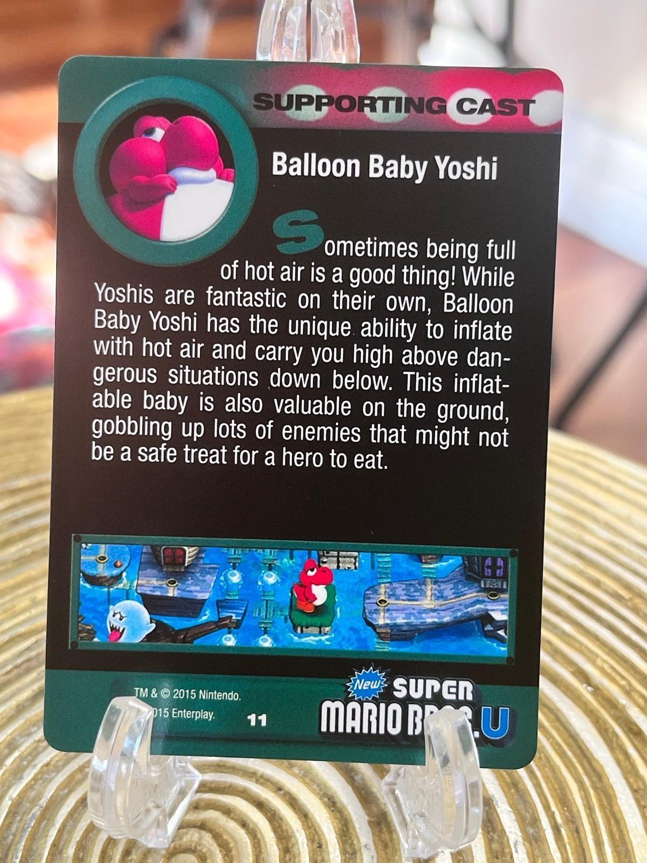 Super Mario Bros 2015 Enterplay Dog Tag Card Balloon Baby Yoshi #11 — image 6